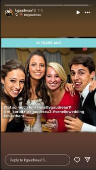 Katie and Matthew at their sister Kristen's wedding. (Credit: Instagram/kgaudreau13)